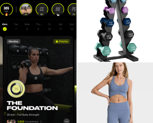 ✨ My must have fitness gear and accessories for solid at home workouts 💪🏼 cover photo collage