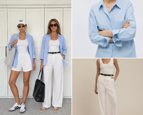 Summer Outfit Ideas: Blue + White cover photo collage