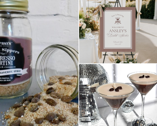 Espresso Martini Old Money Wedding Theme cover photo collage