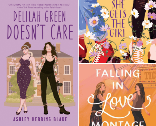 Sapphic romance books cover photo collage
