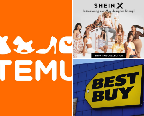Online shopping cover photo collage