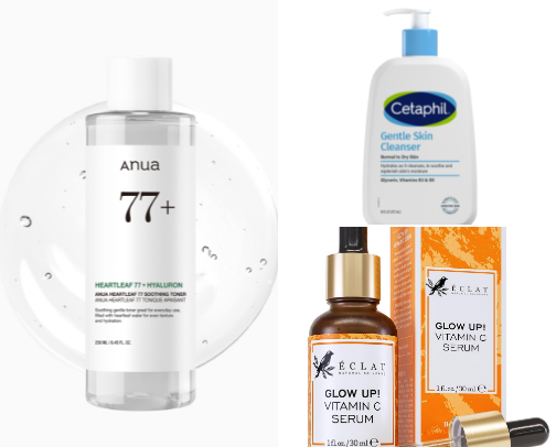 Affordable and Simple Skin Care Routine for Glass Skin 🧖‍♀️ cover photo collage