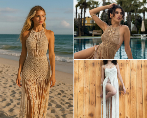 Macrame Dresses for Summer and Festivals cover photo collage