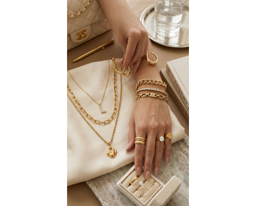 Shop the Viral Gold Jewelry Look | How to Layer Gold Jewelry cover photo collage