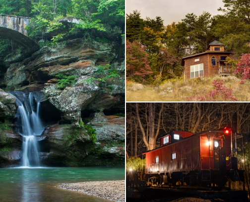 Visit the adventurous Hocking Hills area in Ohio to make family memories cover photo collage