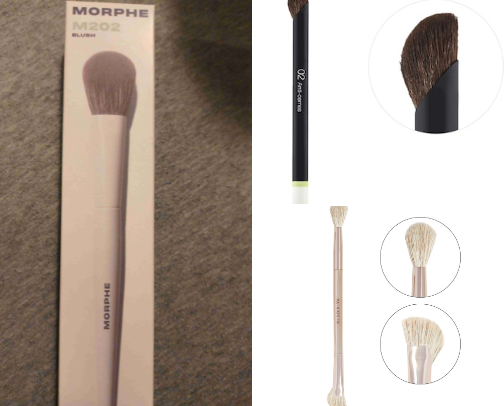 Makeup brushes cover photo collage