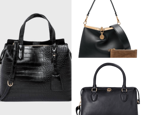Luxury black bags cover photo collage