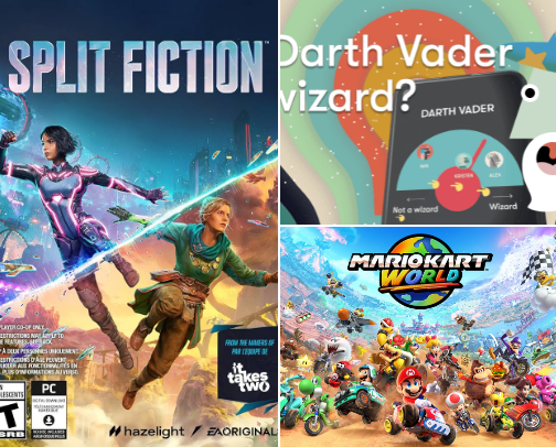 Physical and virtual games to play together cover photo collage