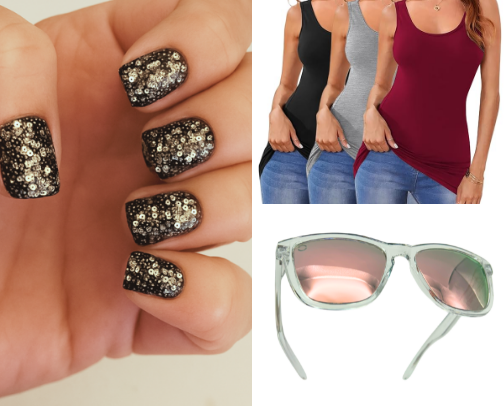 Sparkle Nails, Long Tanks, Cool Shades cover photo collage