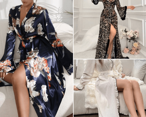 Shein bathrobes & nightwear cover photo collage