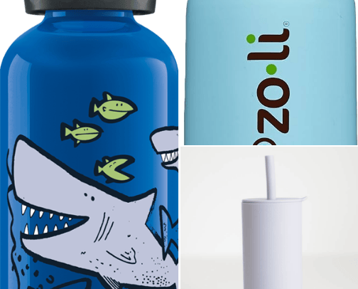 7 of the best plastic free waterbottles for your little ones cover photo collage