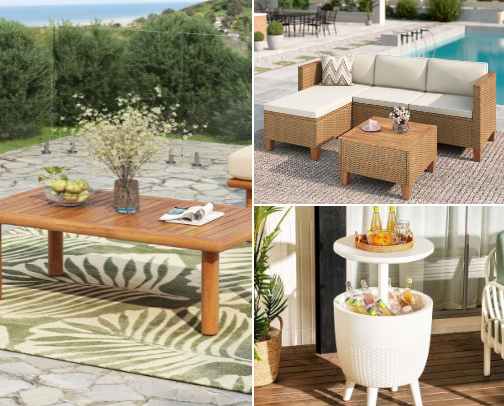 Patio Essentials For Budget Backyard Makeover cover photo collage