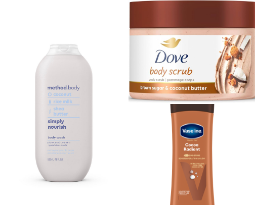 Best Coconut and Vanilla Body Care & Skincare Routine Products for Smooth, Healthy Skin cover photo collage