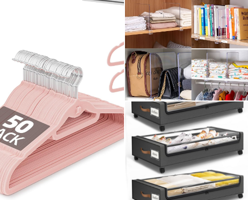 15 Space-Saving Amazon Home Organization Finds: Closet, Bathroom & Living Room Upgrades cover photo collage