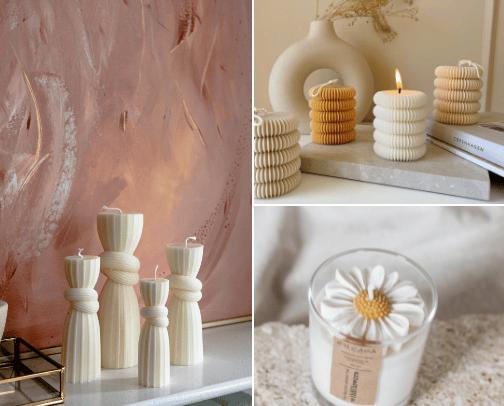 Pretty candles ideas cover photo collage