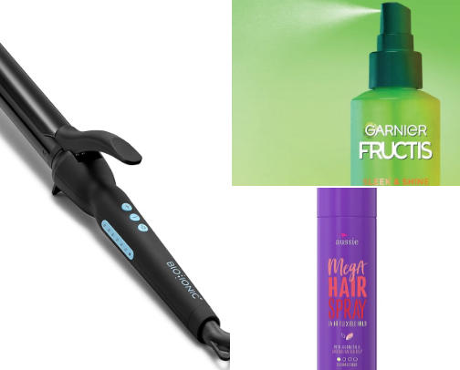 Hair tools and products cover photo collage