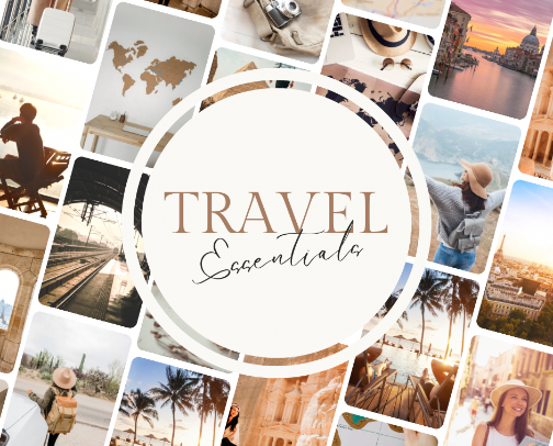 Travel essentials! cover photo collage
