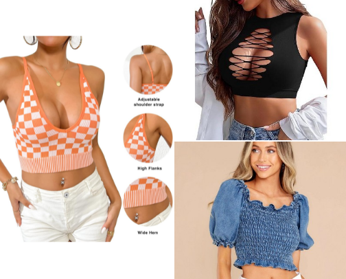 Trendy crop top finds cover photo collage