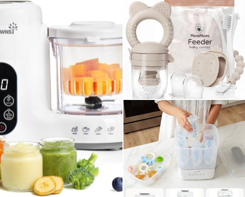 Feeding products for babies cover photo collage