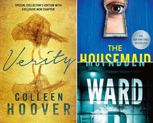 Some crazy psychological thriller novels cover photo collage