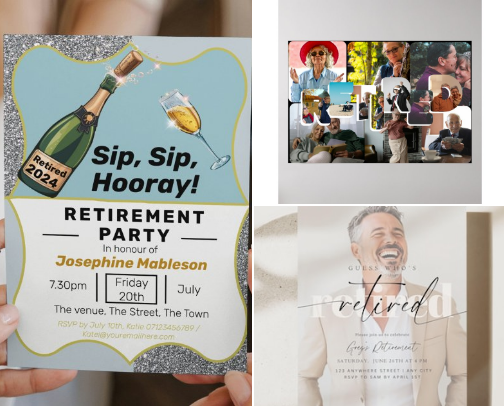 Retirement Party ideas and Gifts cover photo collage