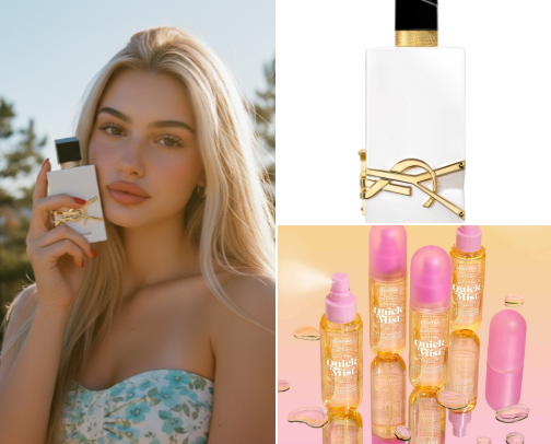 [your new obsession: hair perfumes 💇🏼‍♀️🪷] cover photo collage