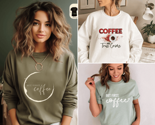 Coffee lovers apparel cover photo collage