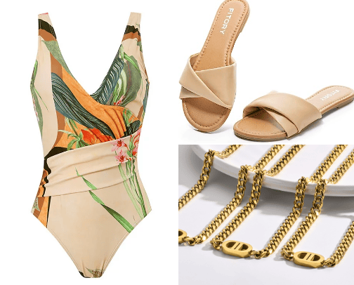 cream swimwear cover photo collage