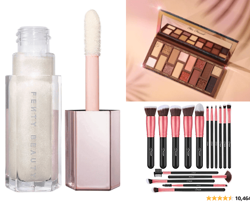 make-up products cover photo collage