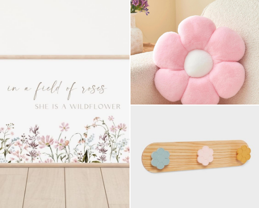 Baby Girl Nursery - Wildflower theme cover photo collage