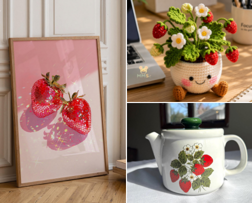 Strawberry Girl cover photo collage