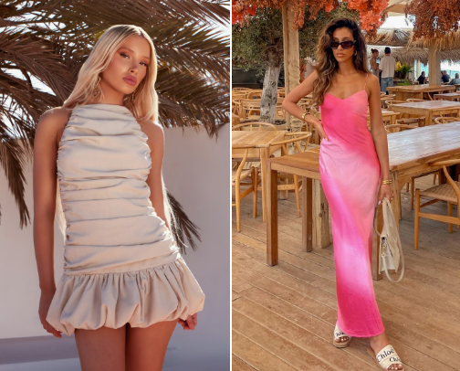 LIGHT AND STYLISH VACATION DRESSES. cover photo collage