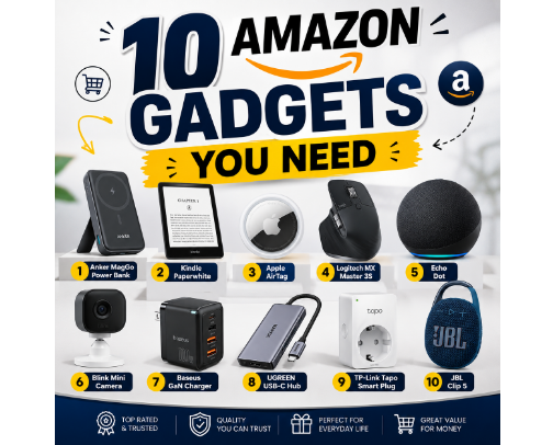 10 Amazon Gadgets You Need cover photo collage
