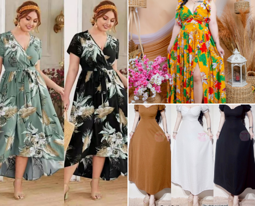 Maxi dress plus size cover photo collage