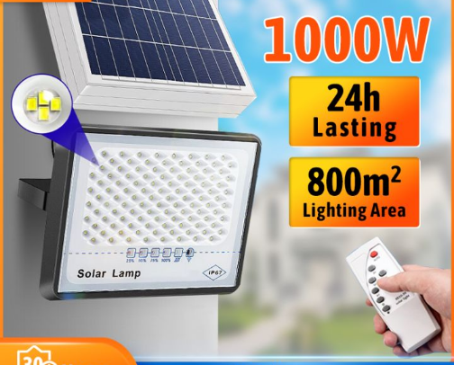 GXG 1000W Solar Light Outdoor Waterproof IP67 Solar Flood Lights LED Lamp Street Light Indoor with Remote Control cover photo collage