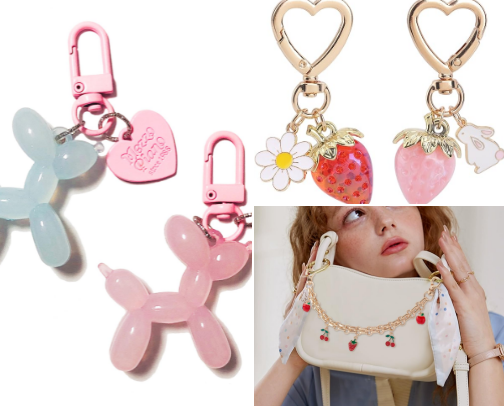 Cutesy bag charms cover photo collage
