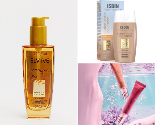 Beauty products I swear by🌸 cover photo collage
