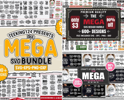 Mega SVG Bundle Collection cover photo collage