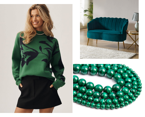 GREEN with envy--one of my favorite colors to dress and decorate with! 🌲🪲🍏💚 cover photo collage