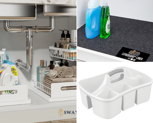 Under the kitchen sink organization I redid twice cover photo collage