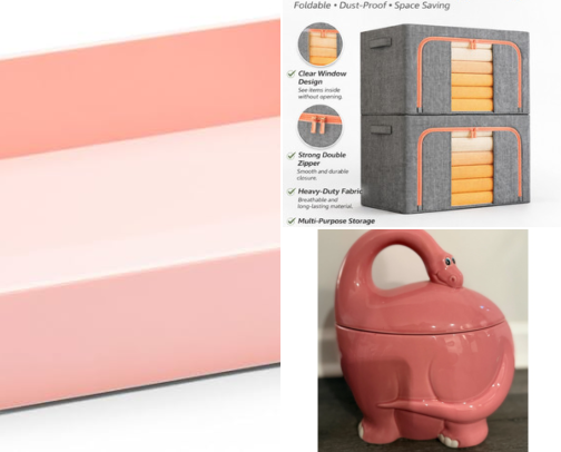 Pink Storage Pieces I Stopped Hiding in Closets Because They Look That Good cover photo collage