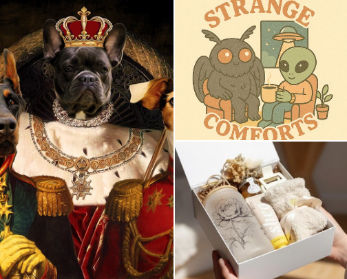 Etsy – “Quirky Comforts That Spark Joy” cover photo collage