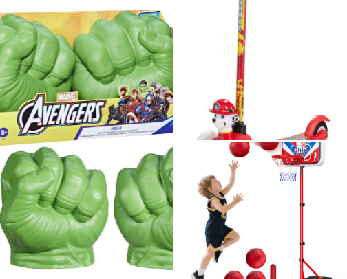 Toy ideas. Boy and girl cover photo collage