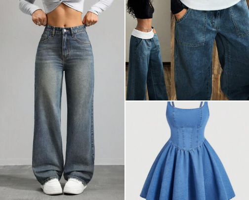 Denim shorts and jeans cover photo collage