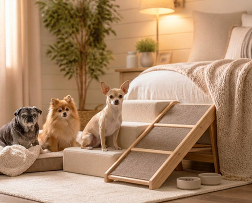 Small Dog, Senior Care: Cozy Steps, Warmth & Joint Support for Minis cover photo collage