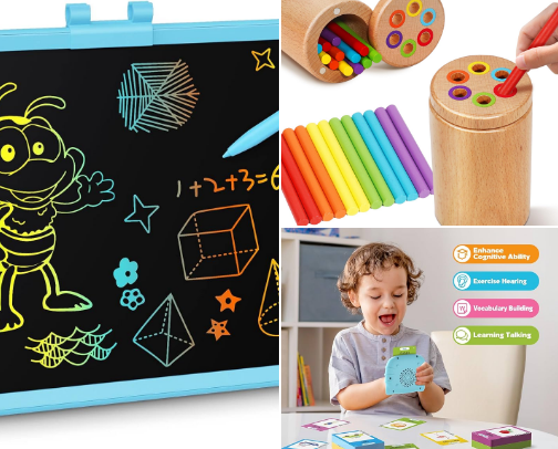 Two year old stocking stuffers cover photo collage