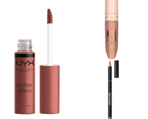lipgloss, lip liner and lipstick nude collection💄😋 cover photo collage
