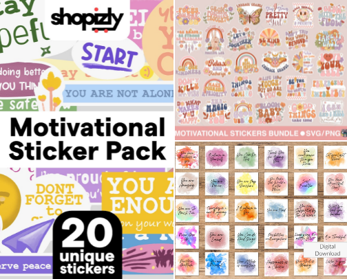 Motivational Stickers and Messages cover photo collage