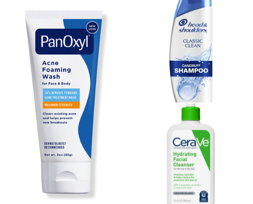 Skin cleansers cover photo collage