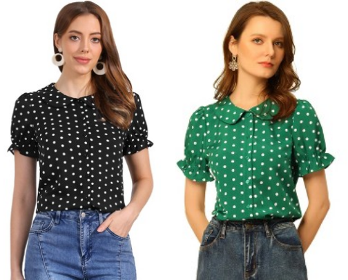 💬 Black and White Polka Dot Blouse Outfit Ideas for Work — Becoming Betty Edit. 💄⚪✨ cover photo collage